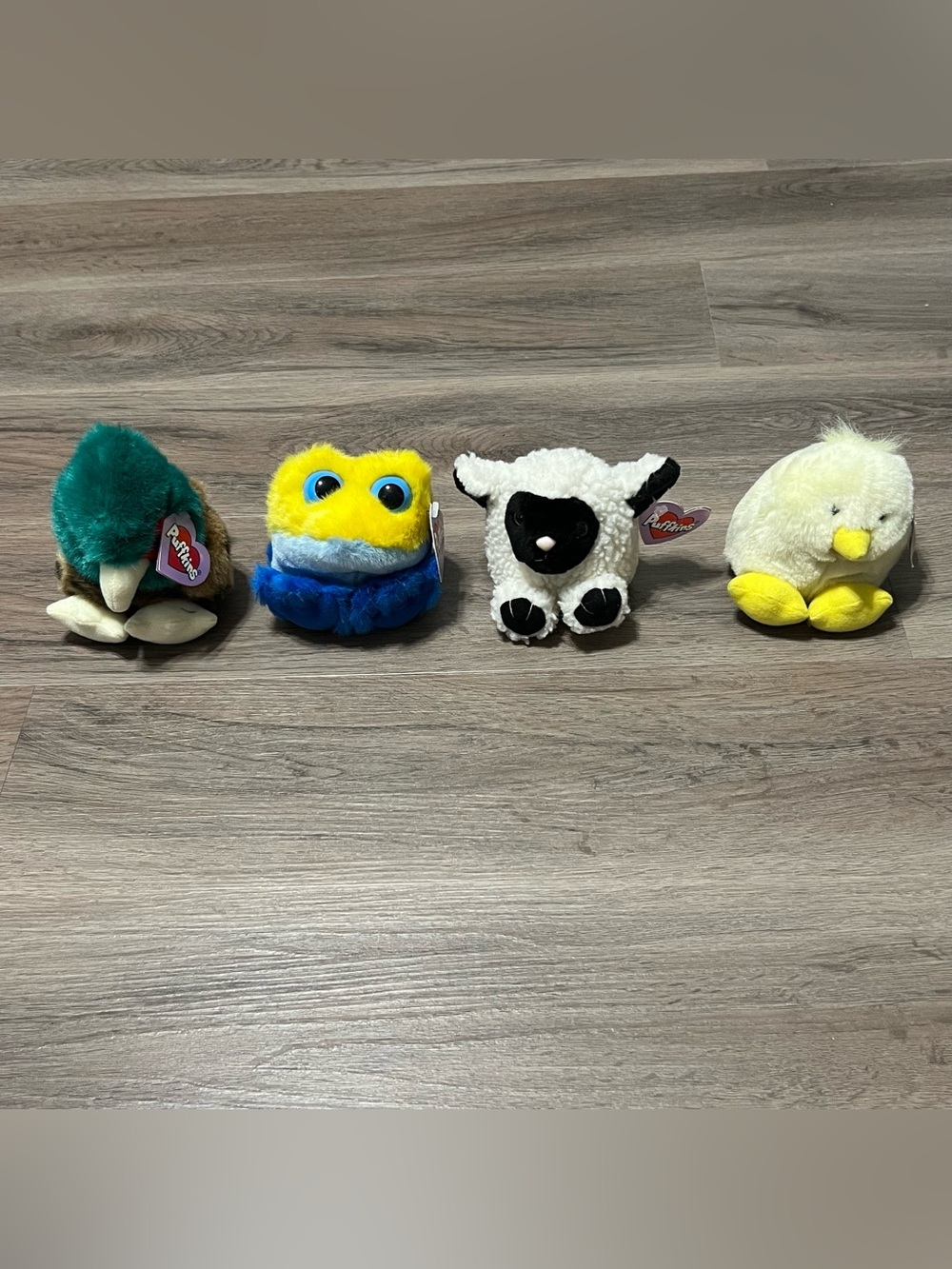 Puffkins Winky Frog Peeps Chick Autumn Pheasant Lizzy Sheep Plush Swibco 94 VTG